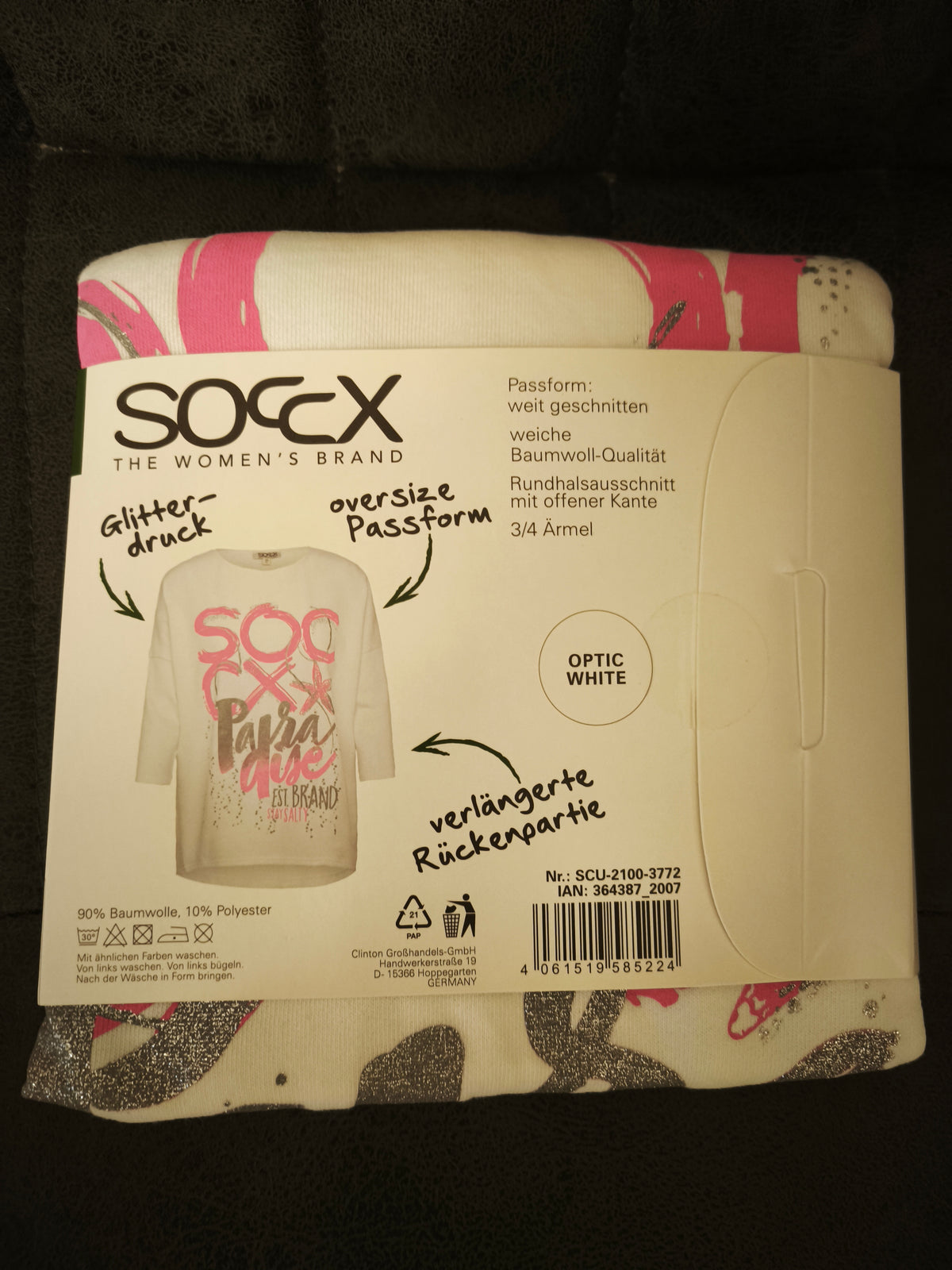 Soccx  Sweatshirt mit Glitzer Druck Gr. XL/XXL