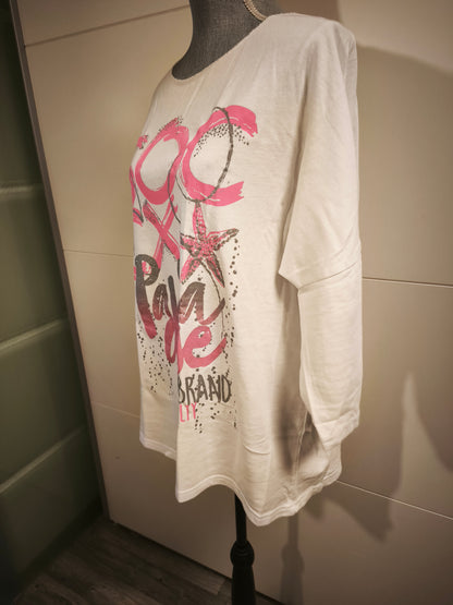 Soccx  Sweatshirt mit Glitzer Druck Gr. XL/XXL