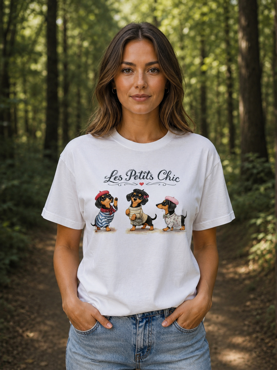 T-Shirt mit Dackel Motiv und Strass bis 42 tragbar