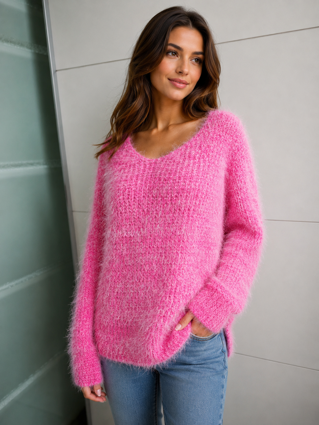 Kuschel Strick Pullover Sophie bis Gr. 42/44 tragbar
