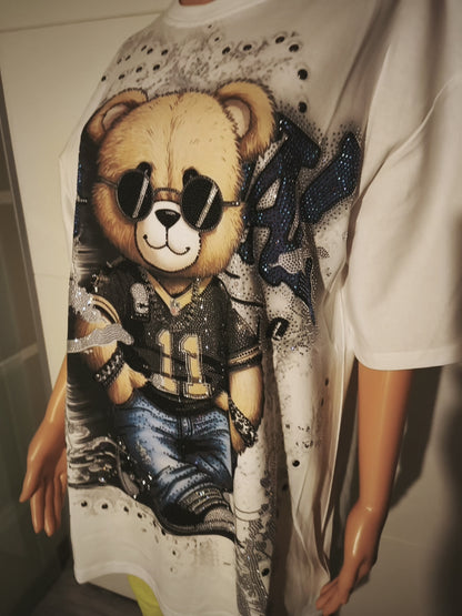 Teddy Cool T-Shirt mit Nieten und Strasssteinen bis Größe 46 tragbar