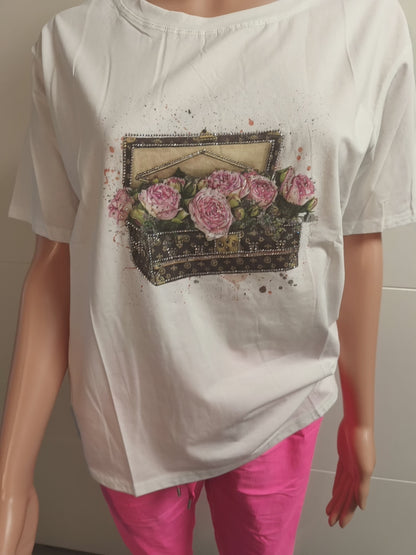 T-Shirt Koffer mit Strass bis Größe 40 tragbar