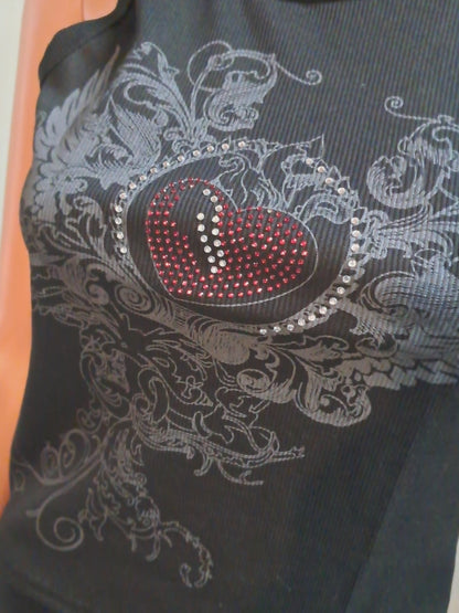 Top mit Druck und Strass bis 36 tragbar