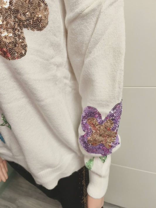 M&V Feinstrick Pullover mit Pailletten