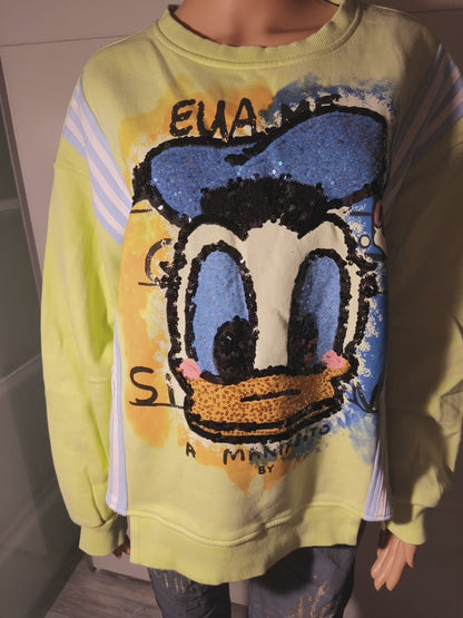 Hochwertiges Sweatshirt Ente bis Gr. 48 tragbar