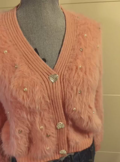 Flauschig weicher Strick Pullover/Jacke