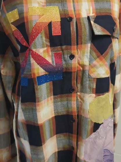 Sonesta Karo Hemd mit Strass Gr. XS - L