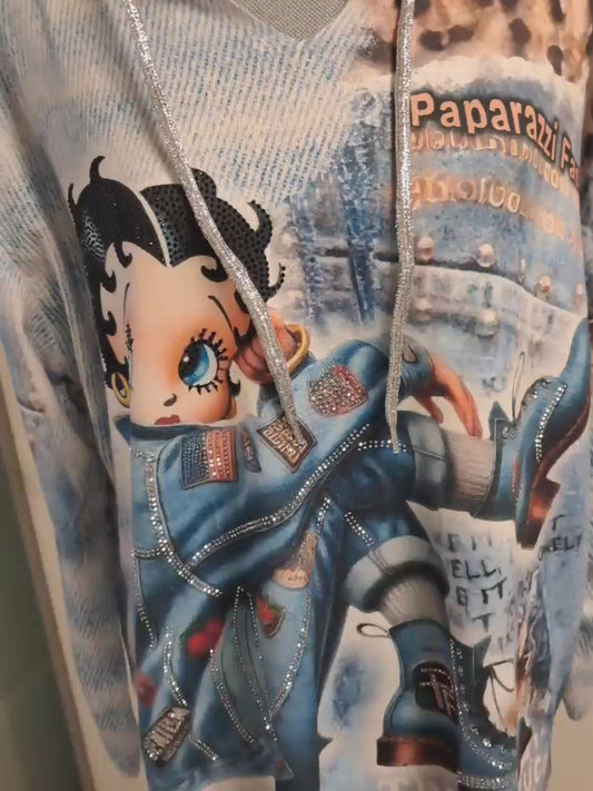 Paparazzi Fashion Feinstrick Kapuzen Pullover