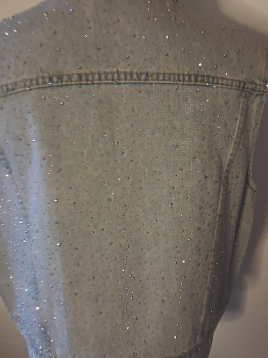 Jeans Glitzer Weste bis 42 tragbar