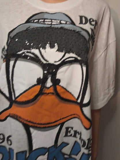 T-Shirt mit Druck und Pailletten bis 44/46 tragbar