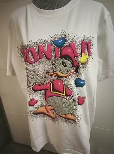 T-Shirt Ente mit Strass bis 46 tragbar