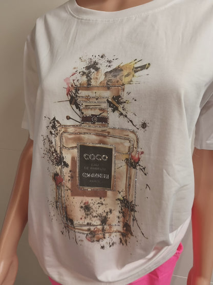 T-Shirt Parfüm mit Strass bis Größe 40 tragbar