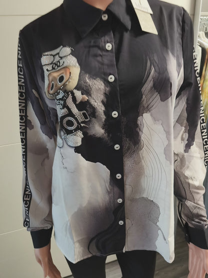 Missy Labubu Bluse mit Strass