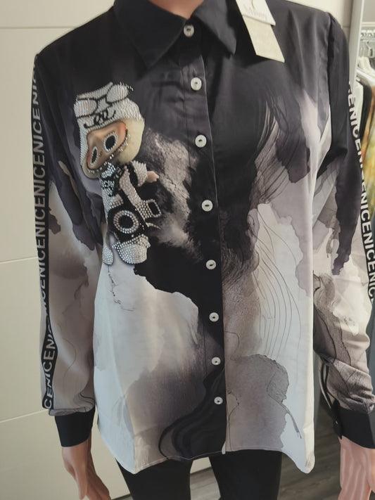 Missy Labubu Bluse mit Strass