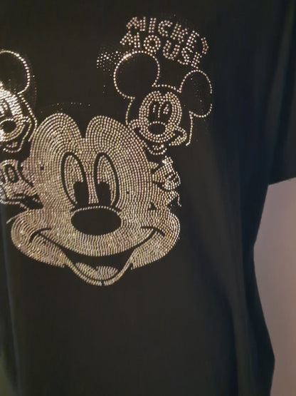 T-Shirt Kleid mit Strass Motiv bis 46 tragbar